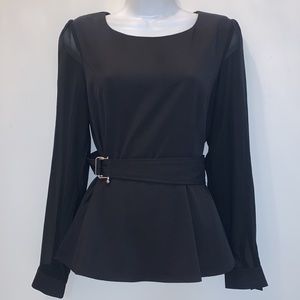 CHRISTIAN DIOR Peplum Blouse With Belt